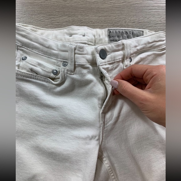 All Saints Mast Vintage White Skinny Jeans - Picture 6 of 14
